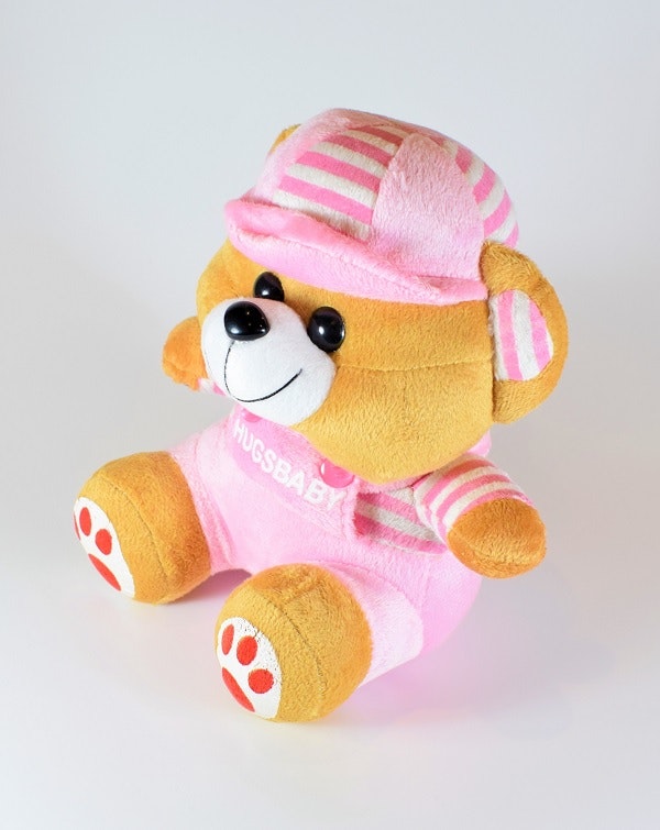 Nalle Hugsbaby Rosa & Vit Tröja, 18 cm