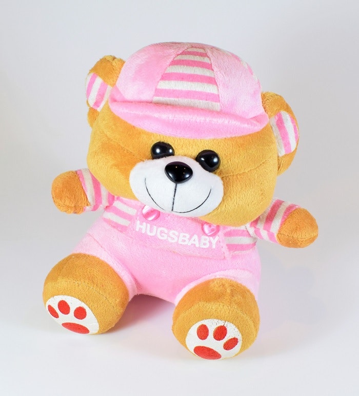 Nalle Hugsbaby Rosa & Vit Tröja, 18 cm