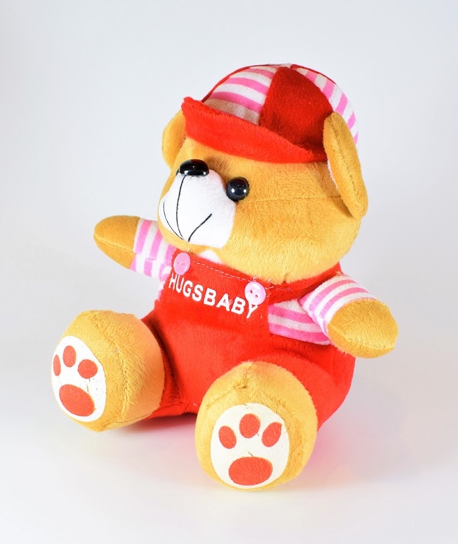 Nalle Hugsbaby Röd & Vit/ Rosa Tröja, 18 cm