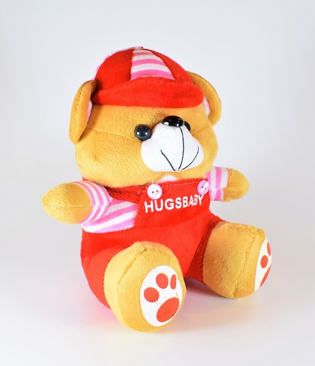 Nalle Hugsbaby Röd & Vit/ Rosa Tröja, 18 cm