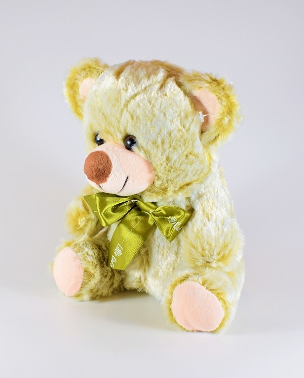 Nalle med Rosett Grön 20cm