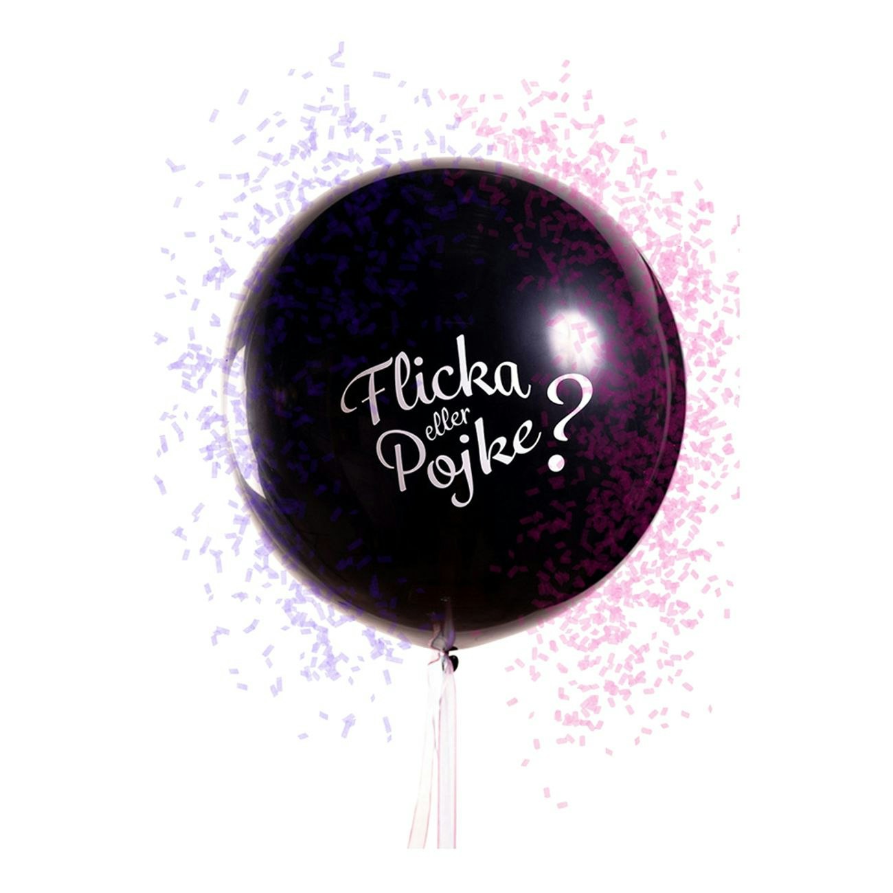 Gender Reveal, Babyshower ballong Flicka eller Pojke? 65cm