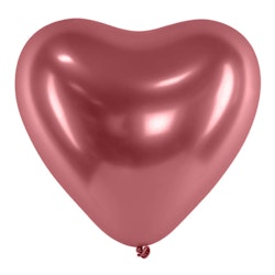 Hjärtballonger Professional Chrome Pink 30cm