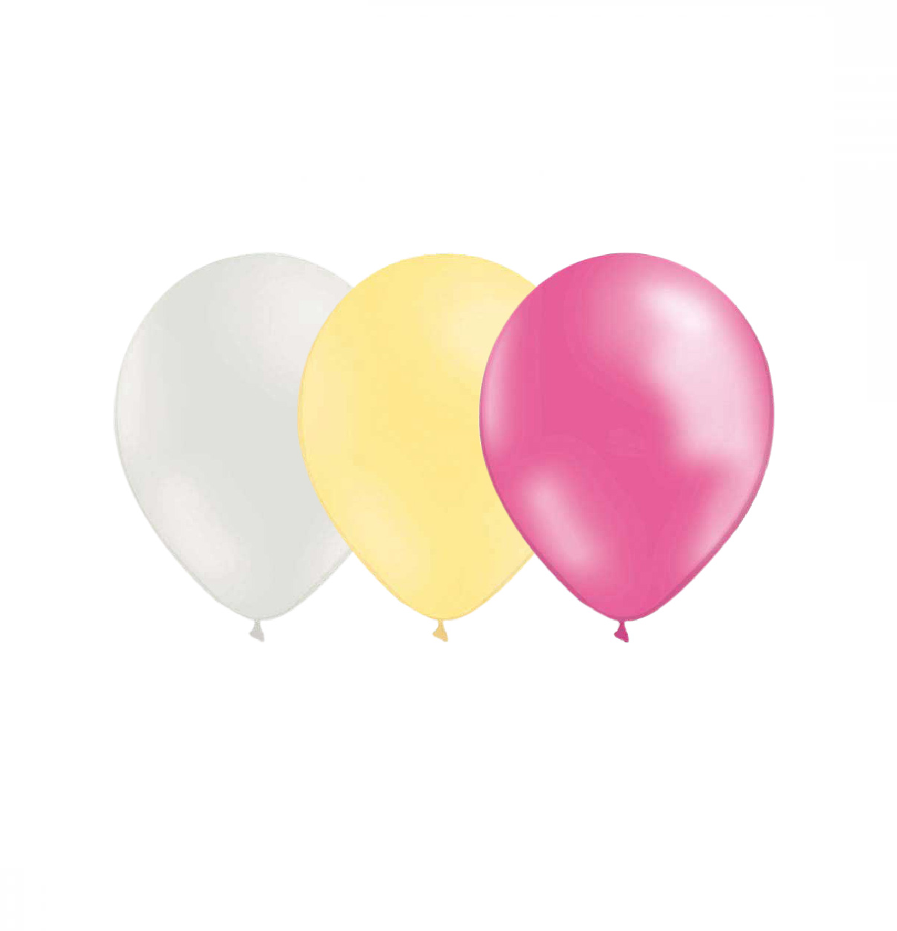 Ballongkombo Vit-Elfenben-Rosa Metallic 28cm