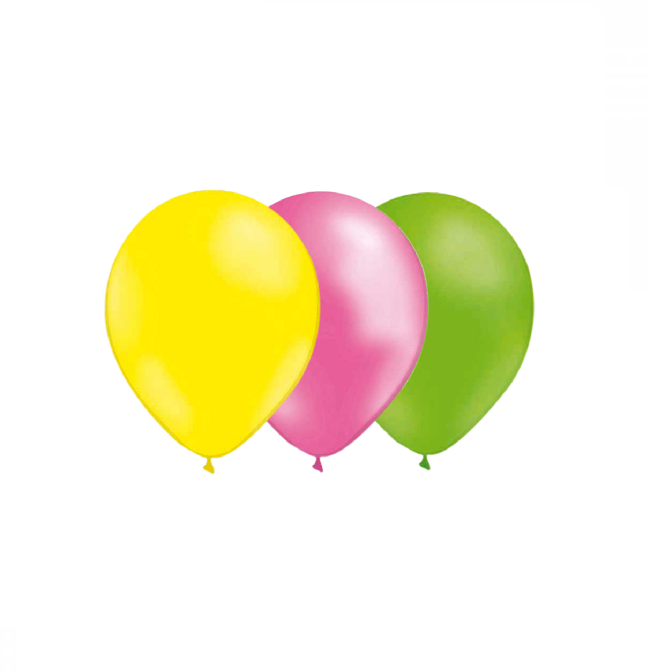 Ballongkombo Ljusgul-Limegrön-Rosa Metallic 28cm
