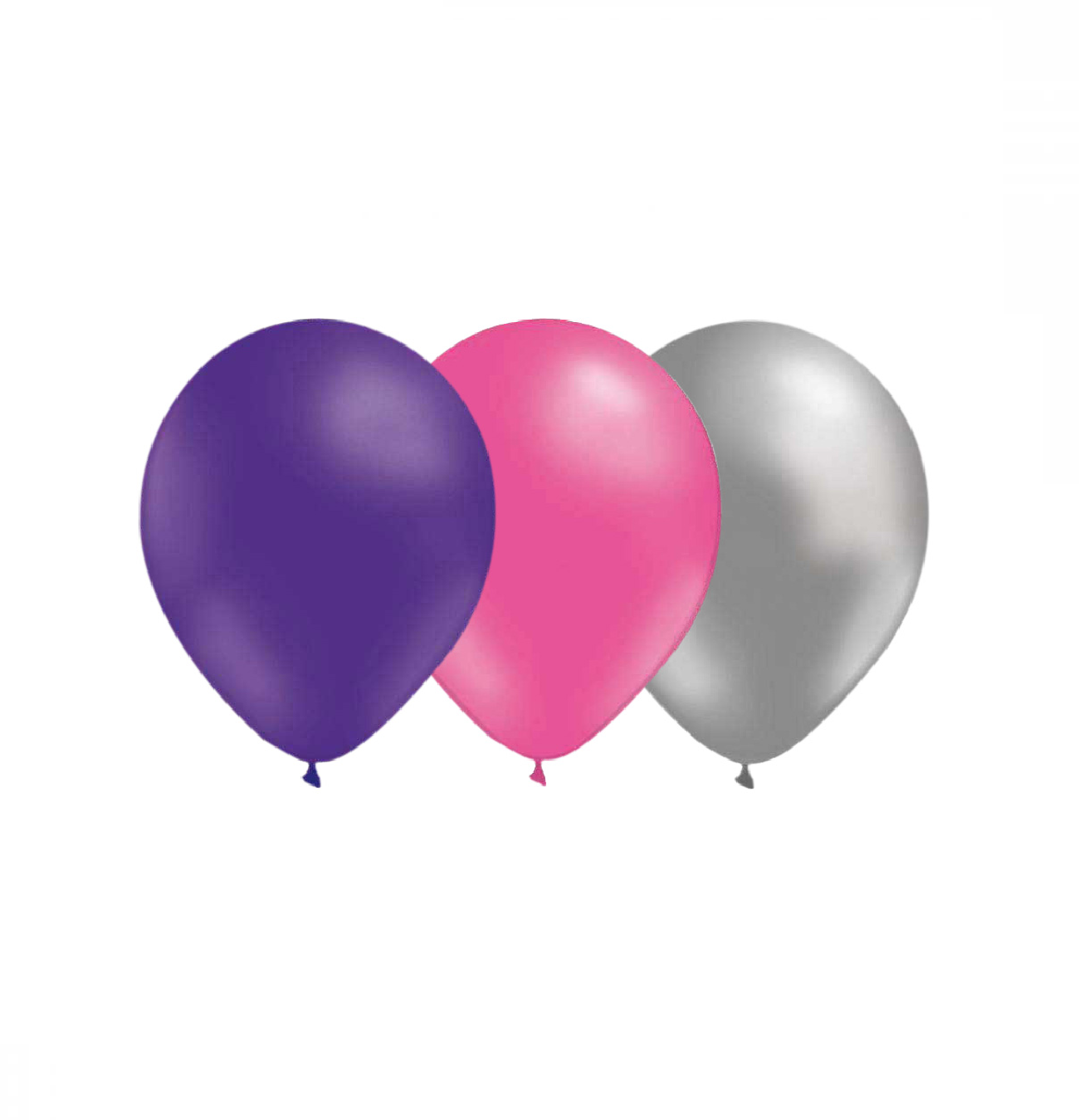 Ballongkombo Lila-Rosa-Silver 28cm