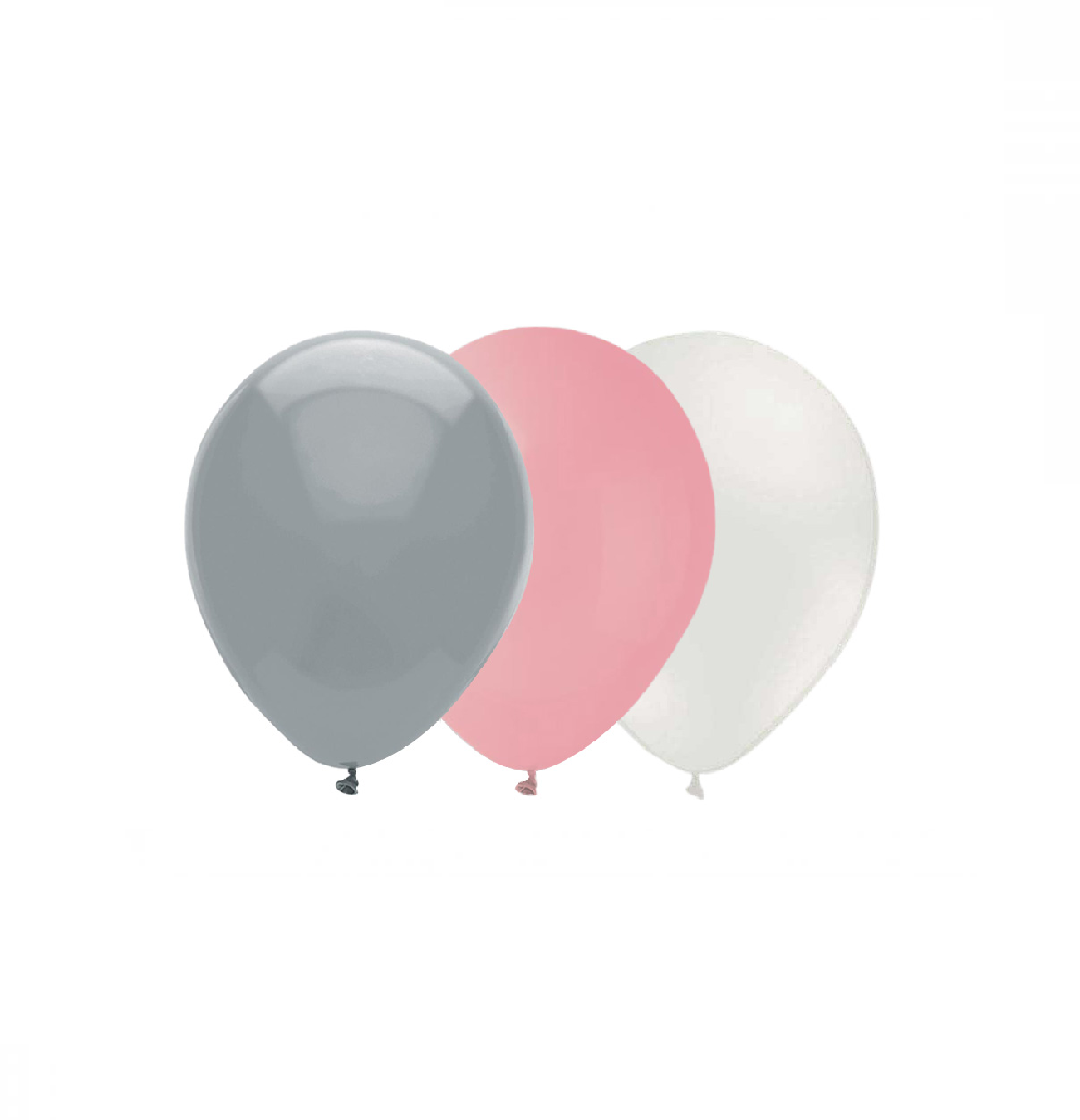 Ballongkombo Grå-Babyrosa-Vit 28cm