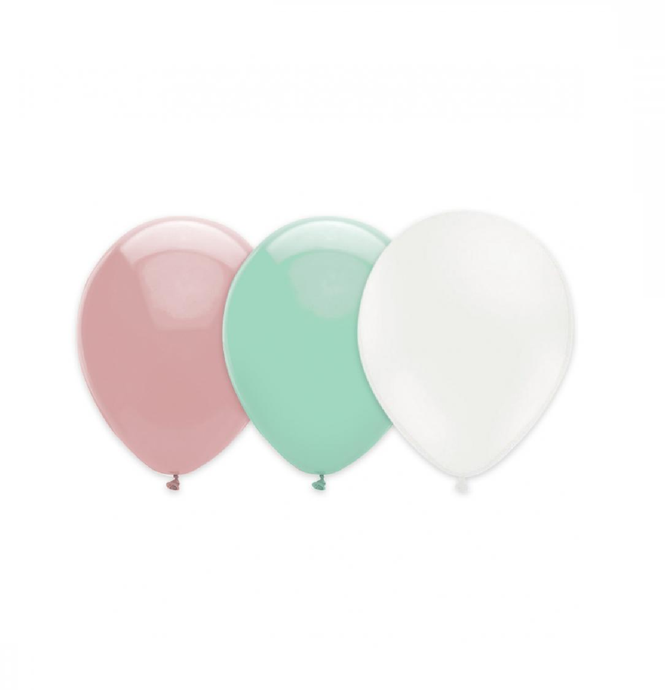 Ballongkombo Babyrosa-Mintgrön-Vit 28cm