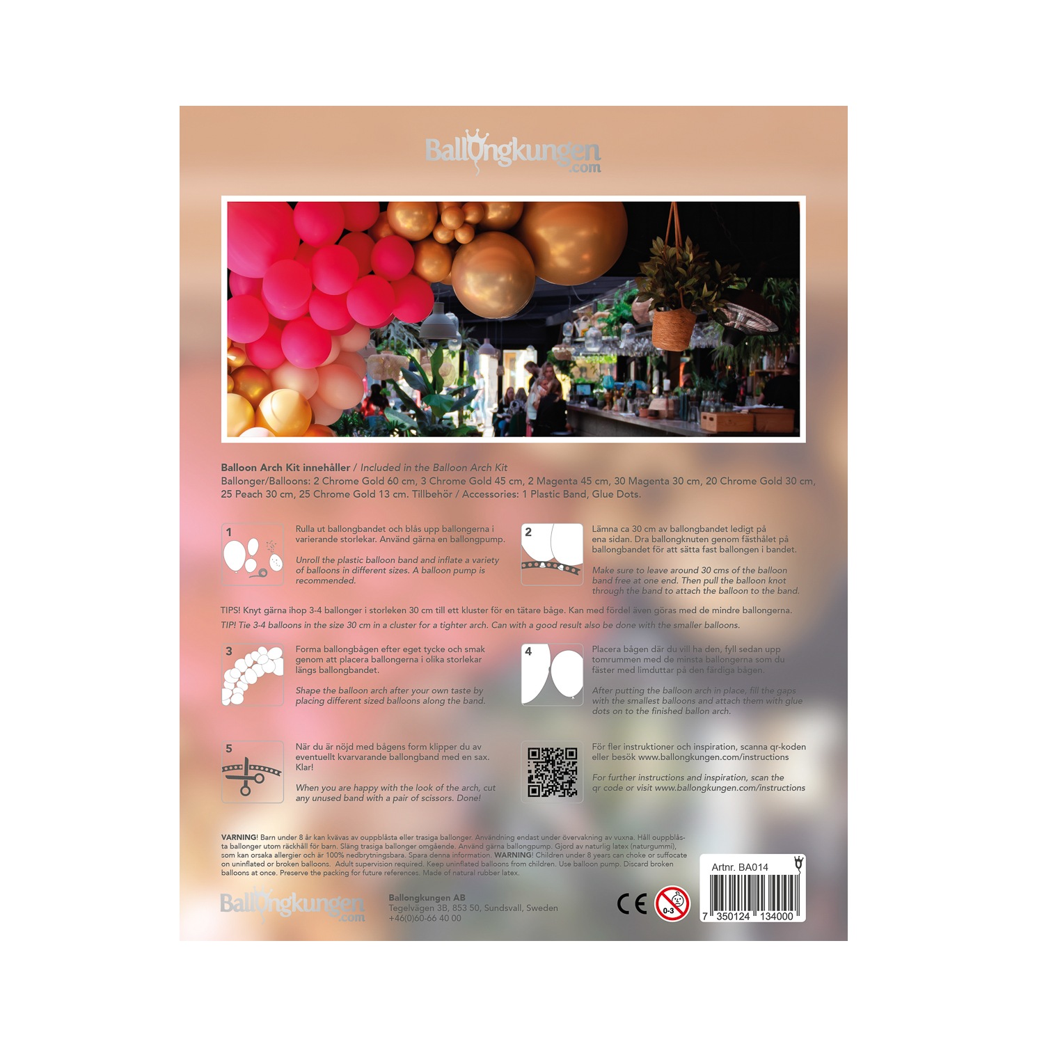 Ballongbåge Arch Kit Premium Rosa