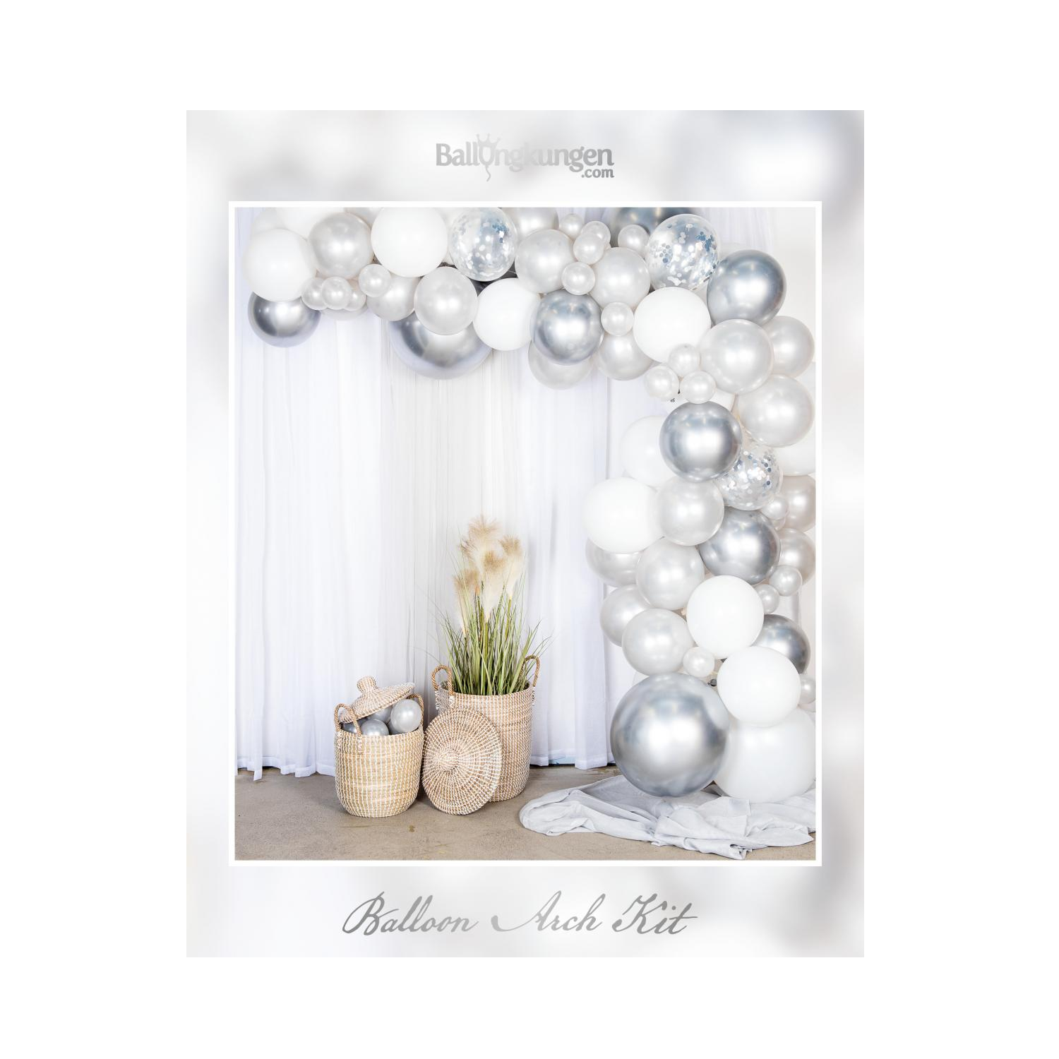 Ballongbåge Arch Kit Silver Krom