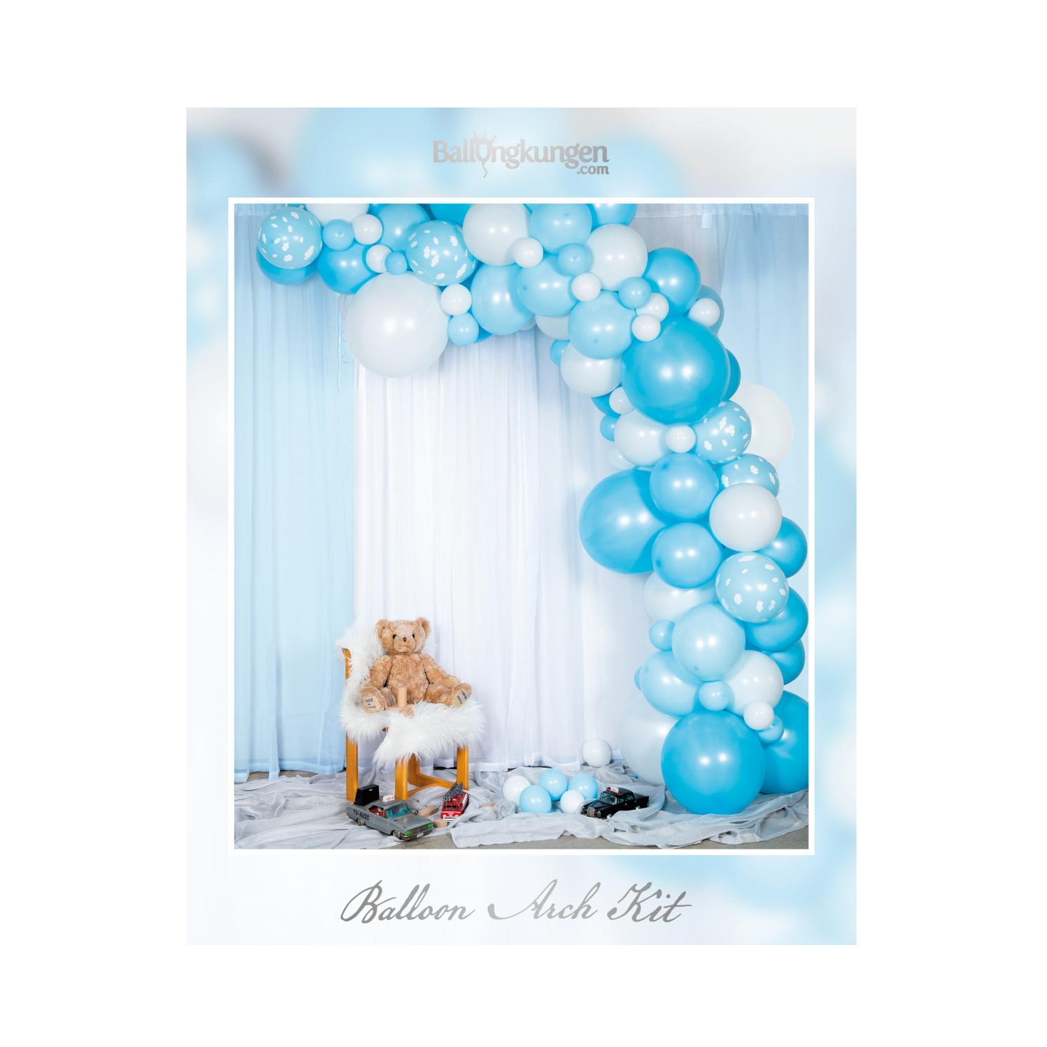Ballongbåge Arch Kit Baby Blå