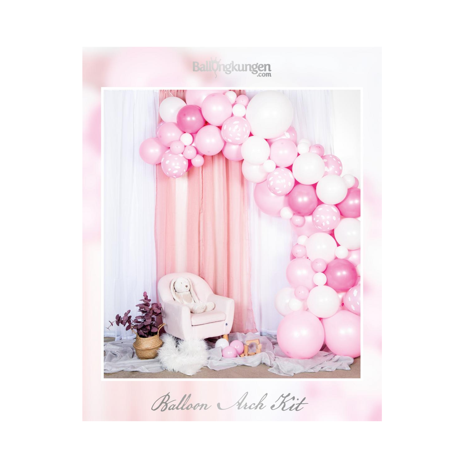 Ballongbåge Arch Kit Baby Rosa