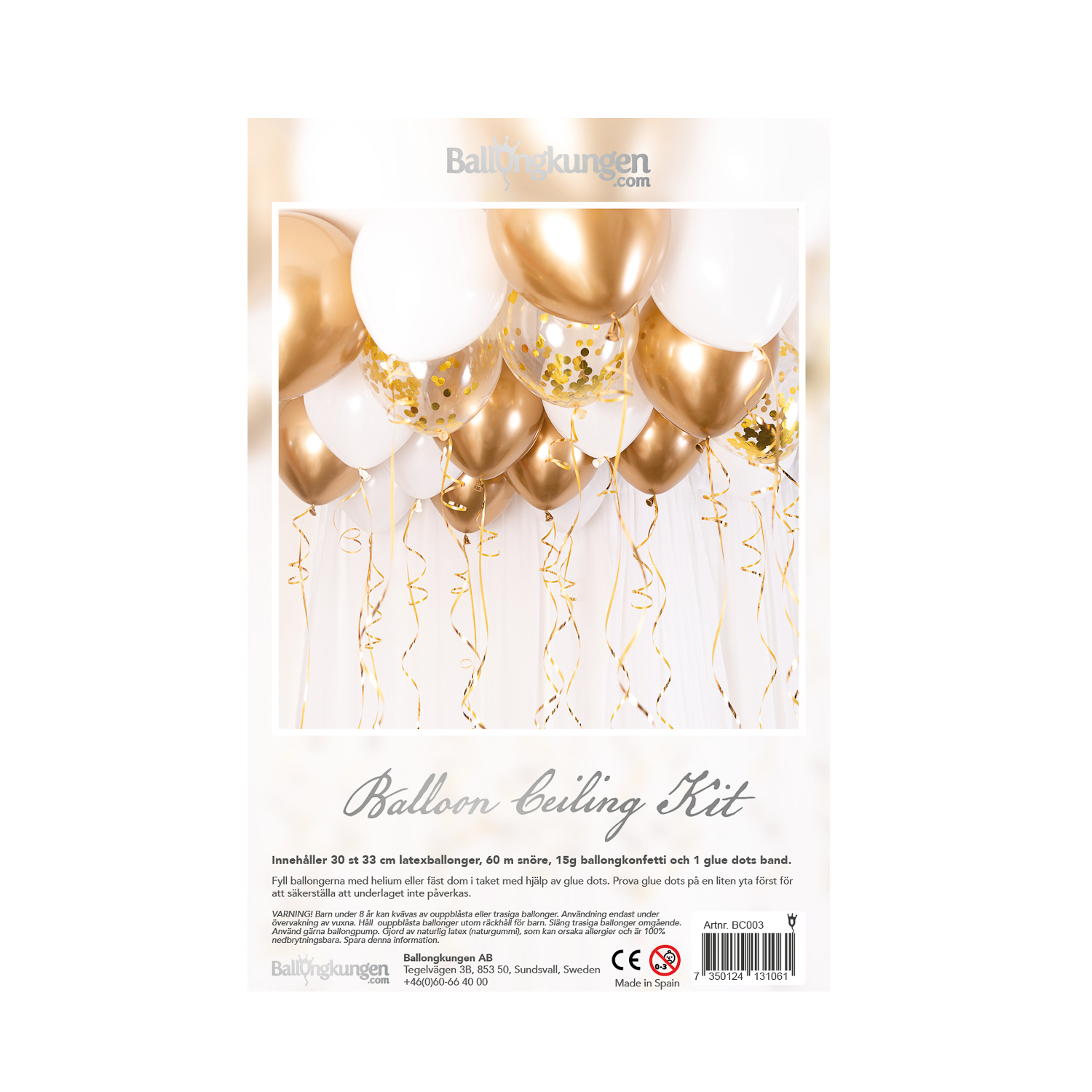Takballonger Ceiling Kit Guld Krom