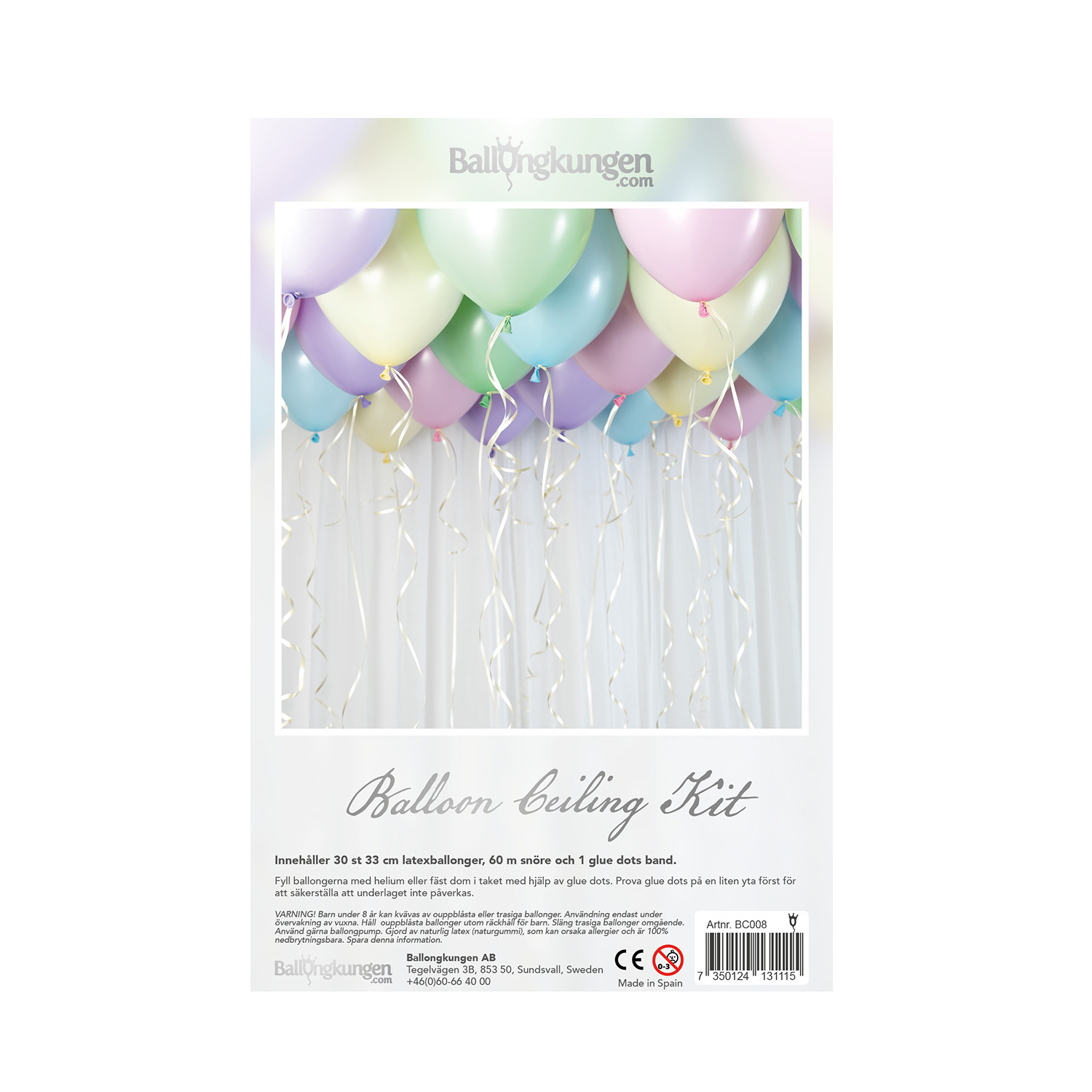 Takballonger Ceiling Kit Pastell