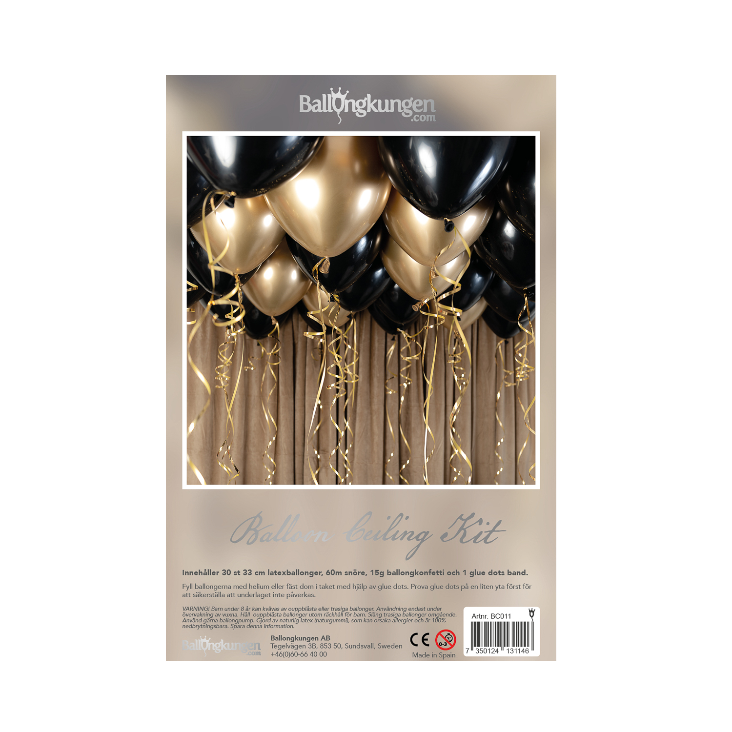 Takballonger Ceiling Kit Svart och Guld