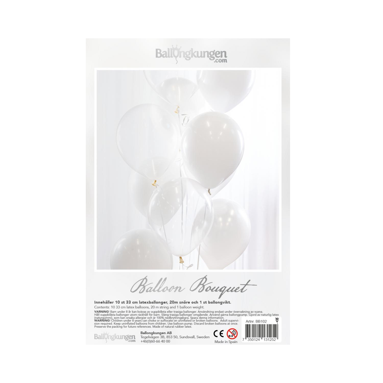 Ballongbukett Vit