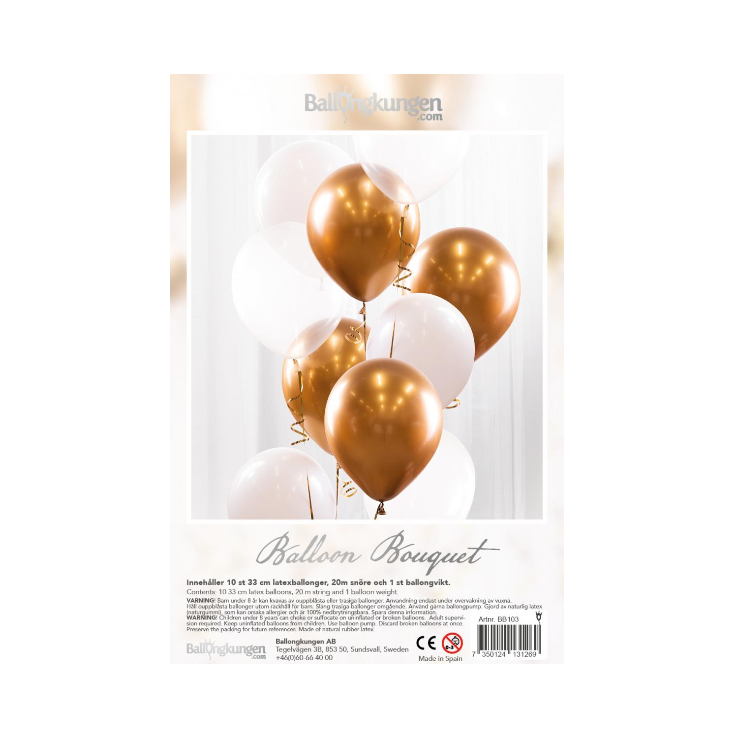 Ballongbukett Guld Krom