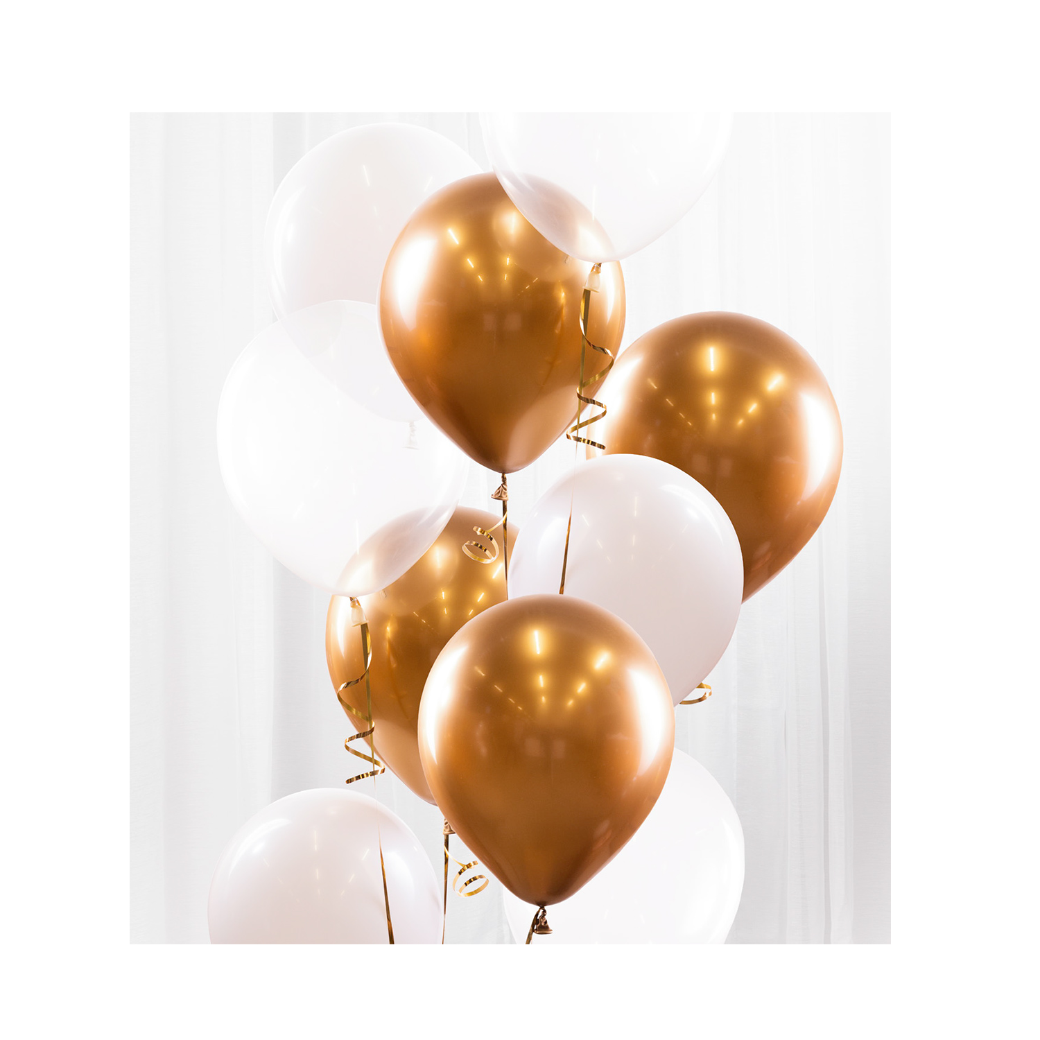Ballongbukett Guld Krom