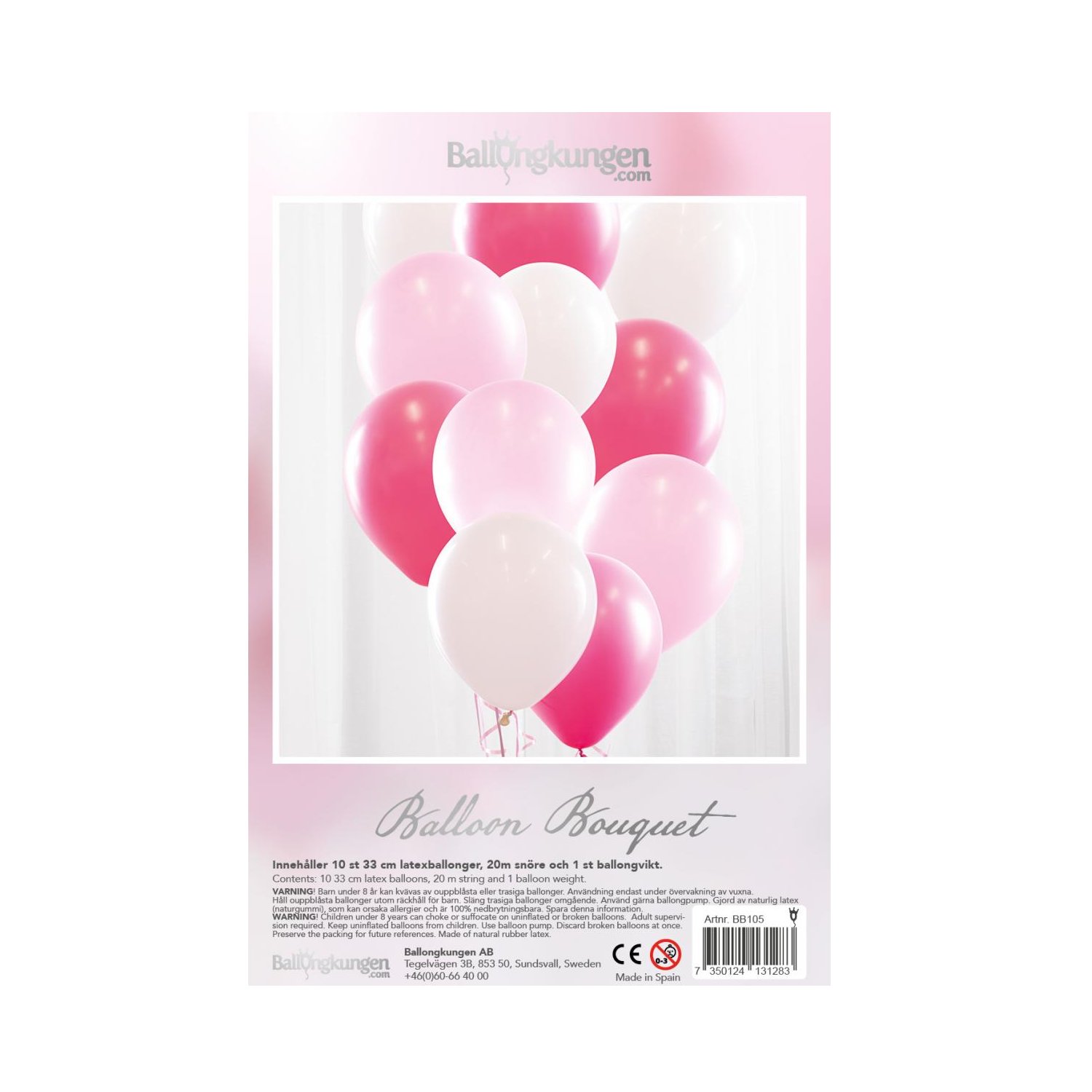 Ballongbukett Baby Rosa