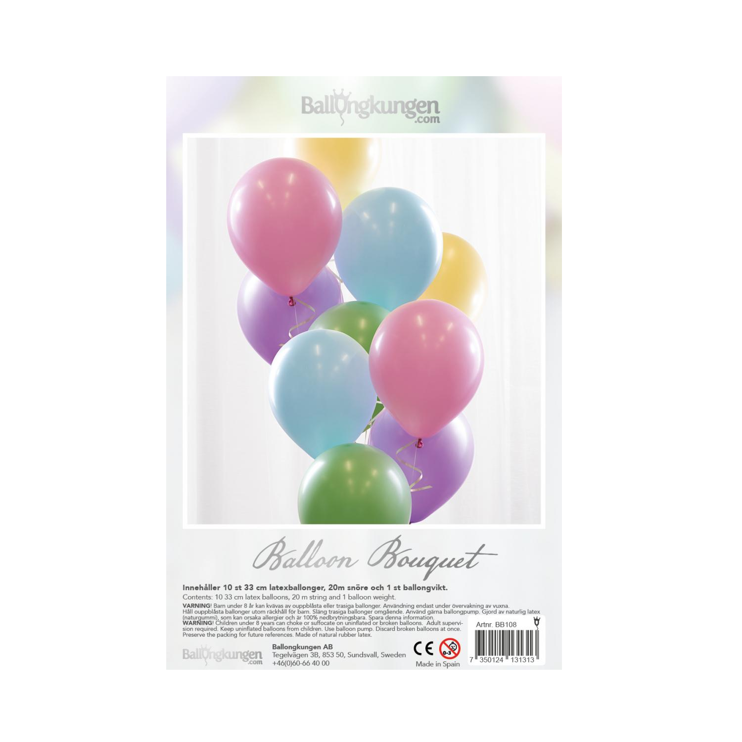 Ballongbukett Pastell
