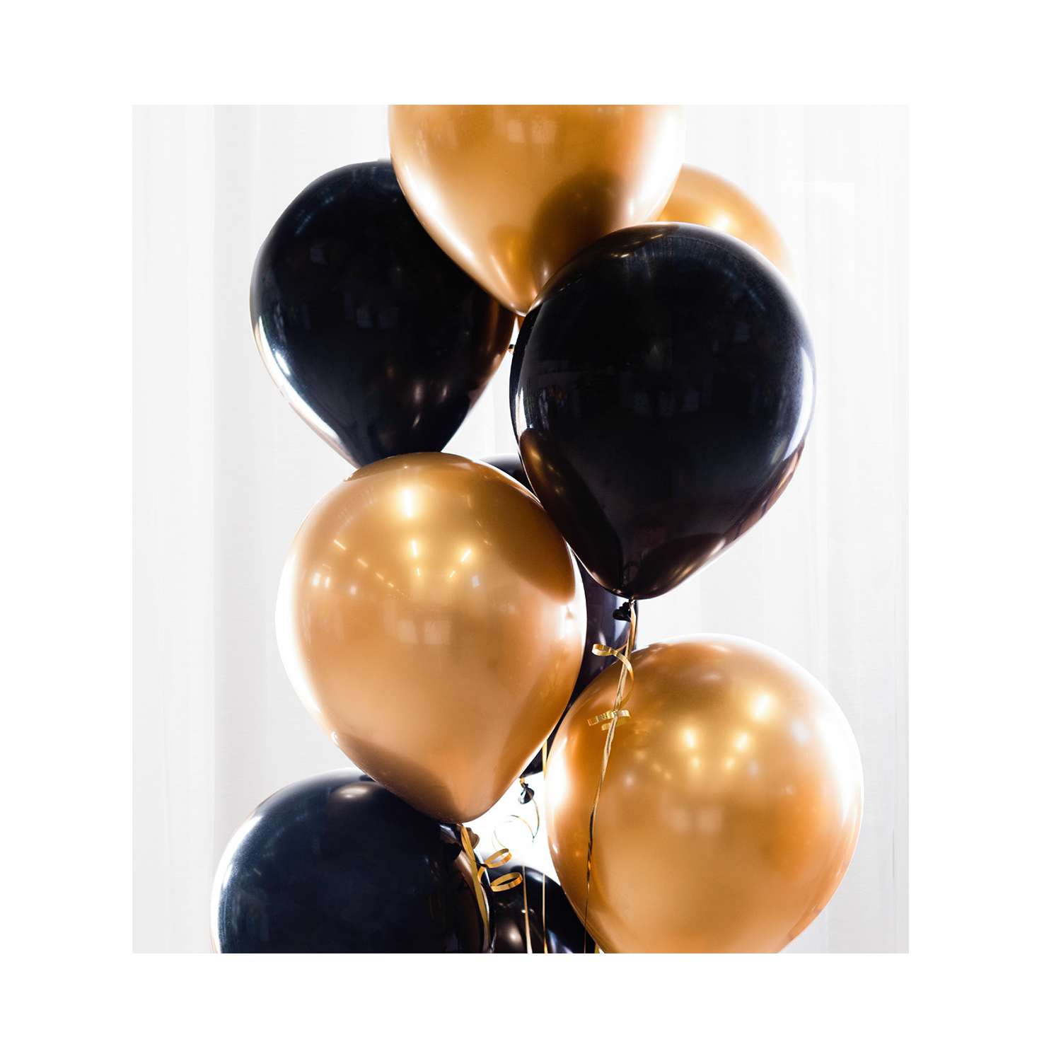 Ballongbukett Svart och Guld