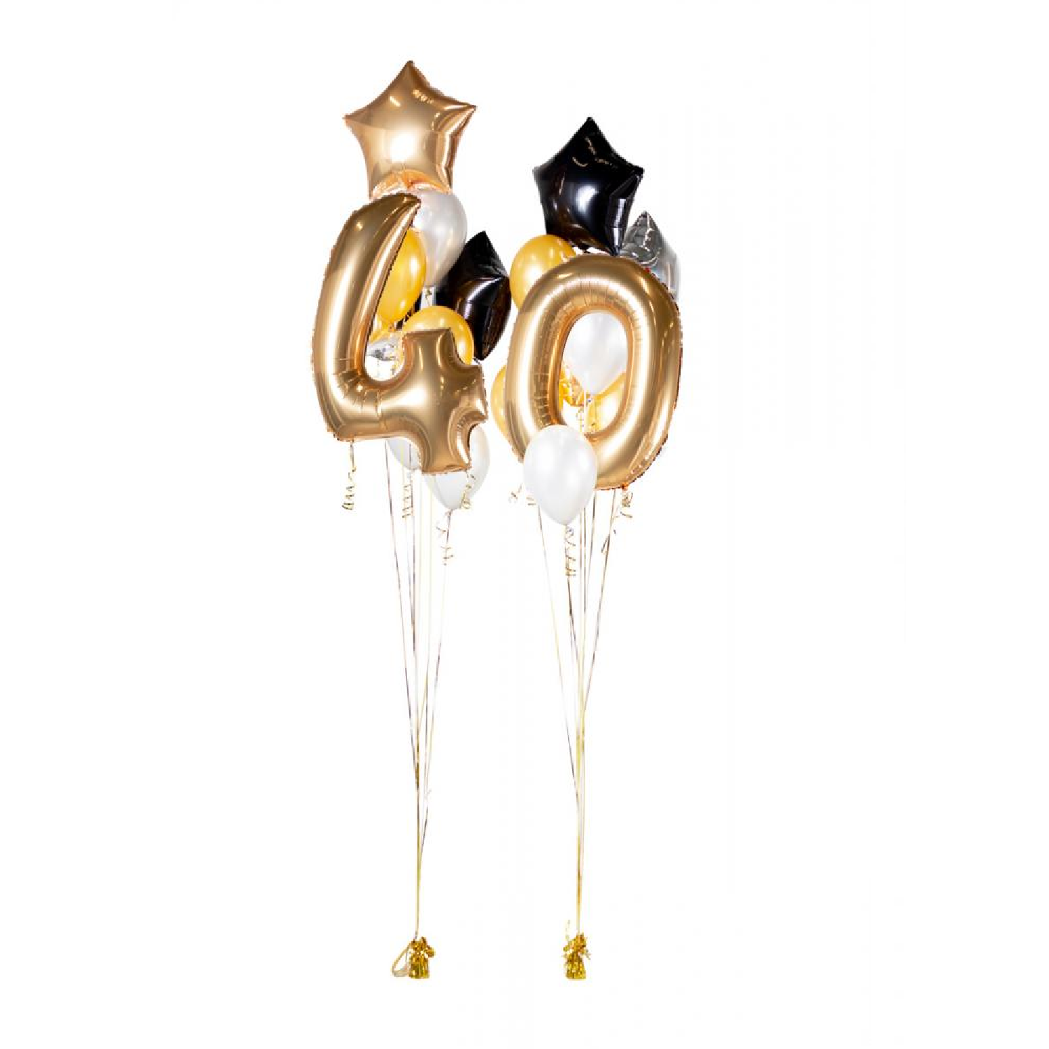 Ballongbukett Happy Birthday 40 Guld