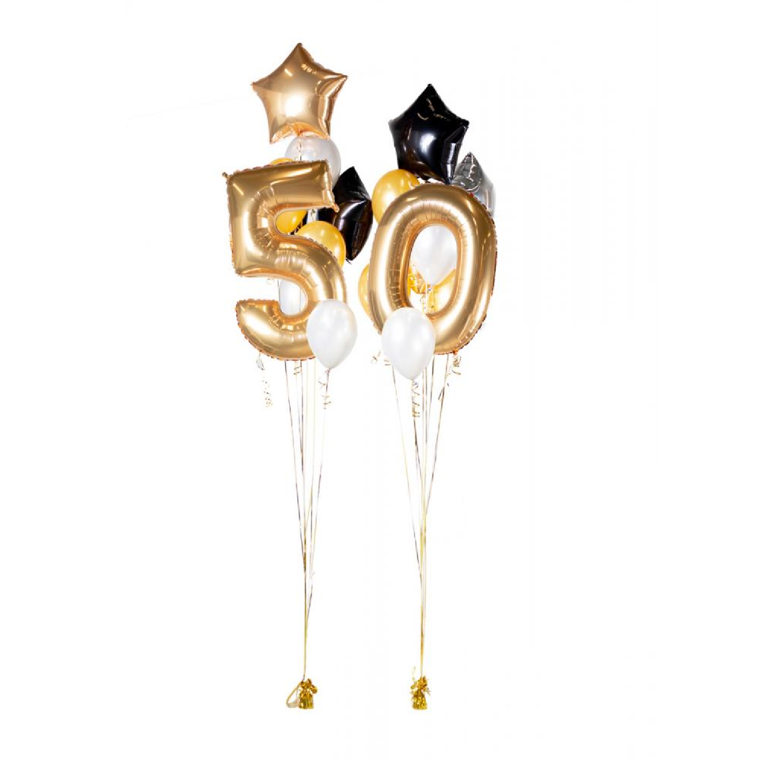 Ballongbukett Happy Birthday 50 Guld