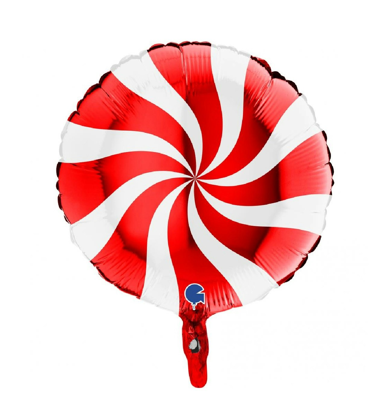 Folieballong Swirly Vit-Röd 45cm