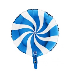 Folieballong Swirly Vit-Blå 45cm