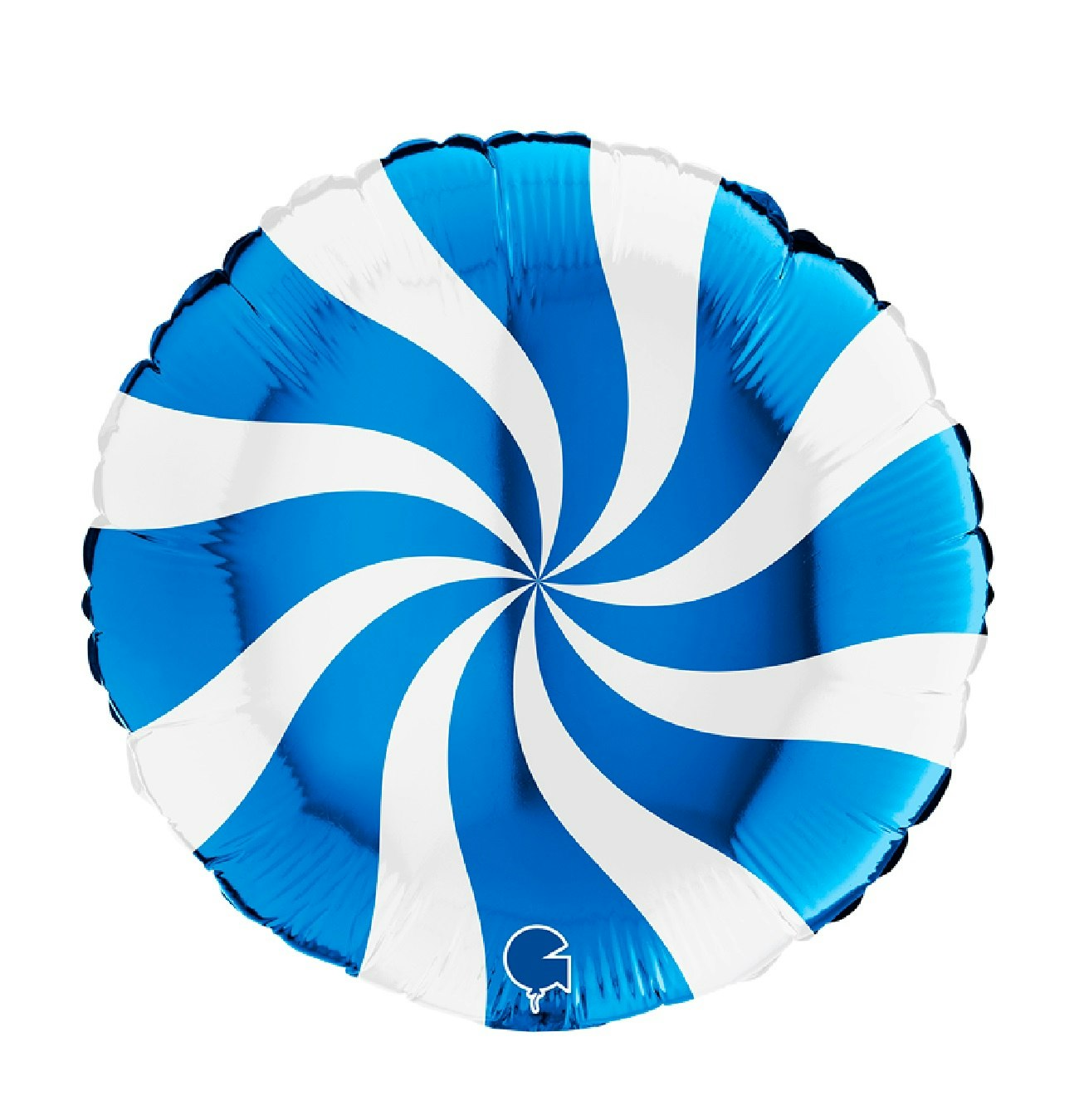 Folieballong Swirly Vit-Blå 45cm