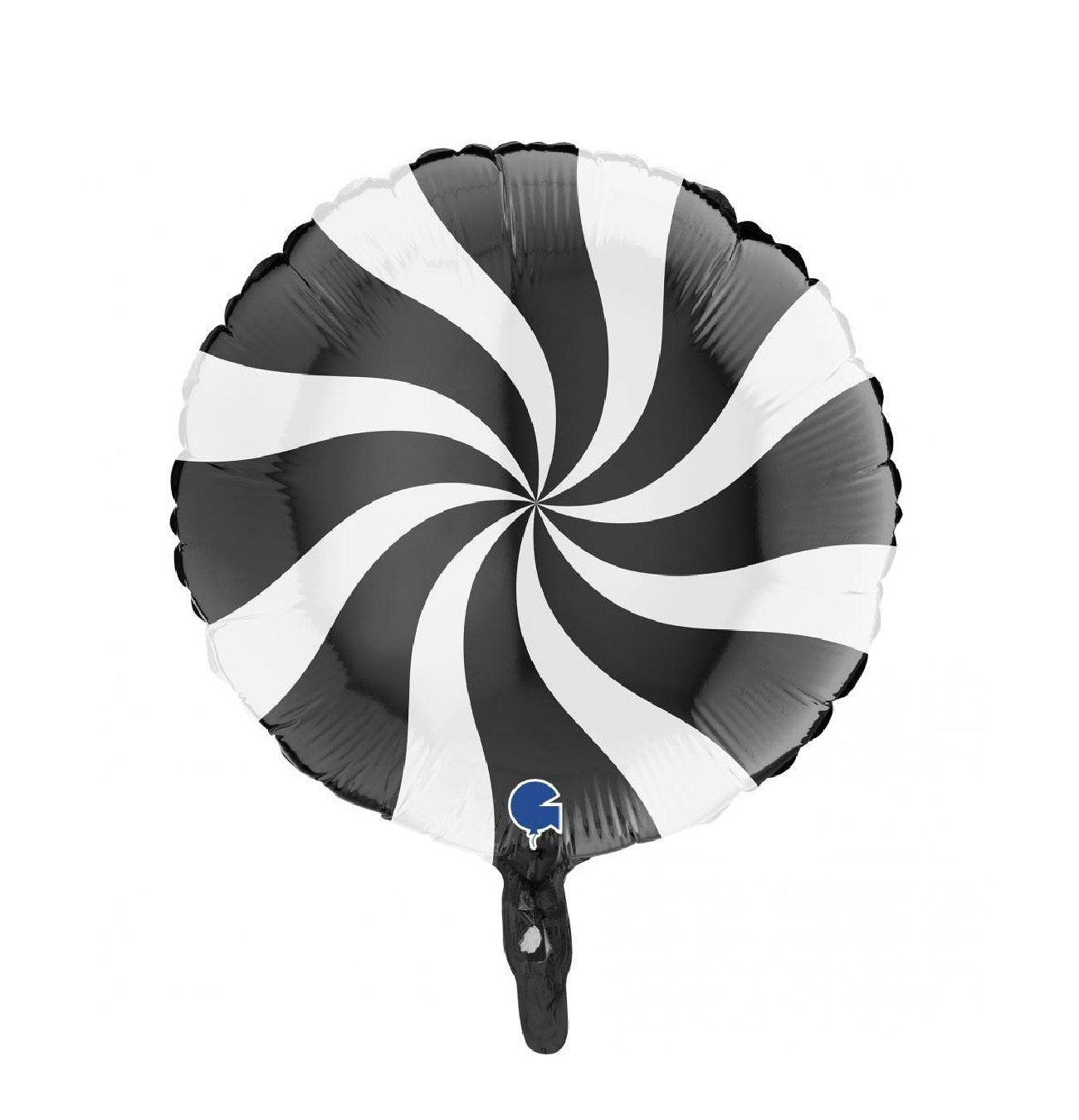 Folieballong Swirly Vit-Svart 45cm