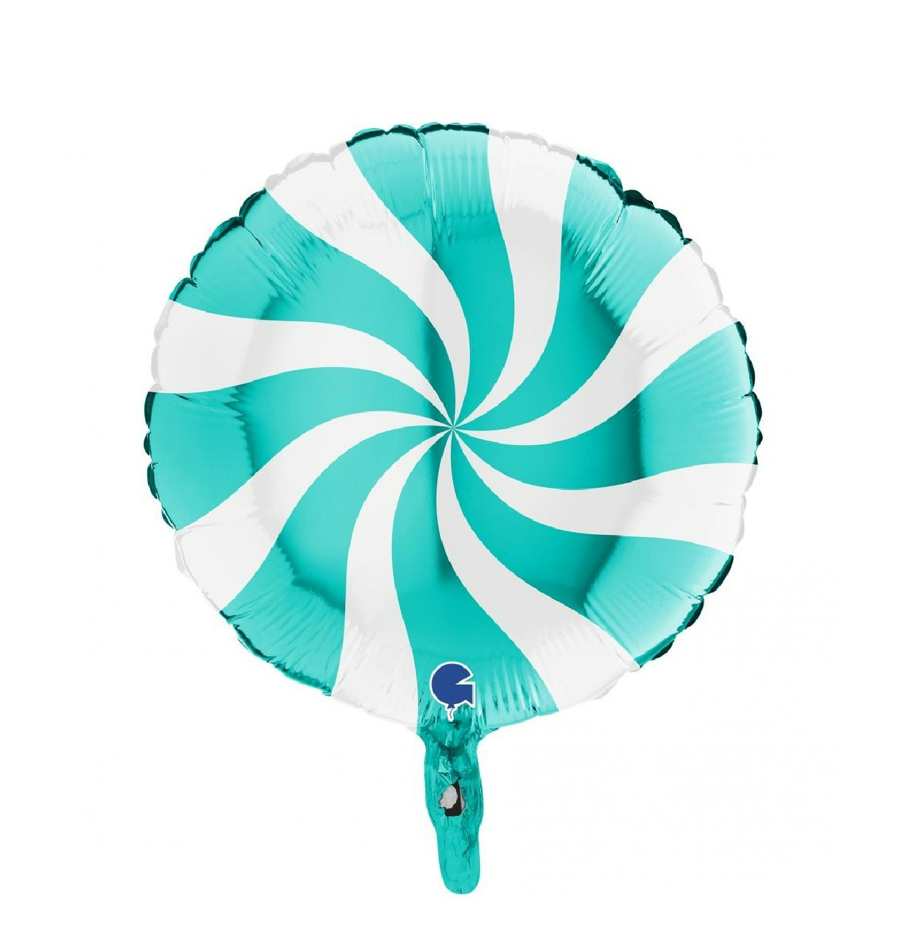 Folieballong Swirly Vit-Tiffany 45cm