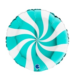 Folieballong Swirly Vit-Tiffany 45cm