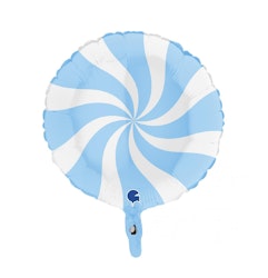 Folieballong Swirly Vit-Matte Blå 45cm