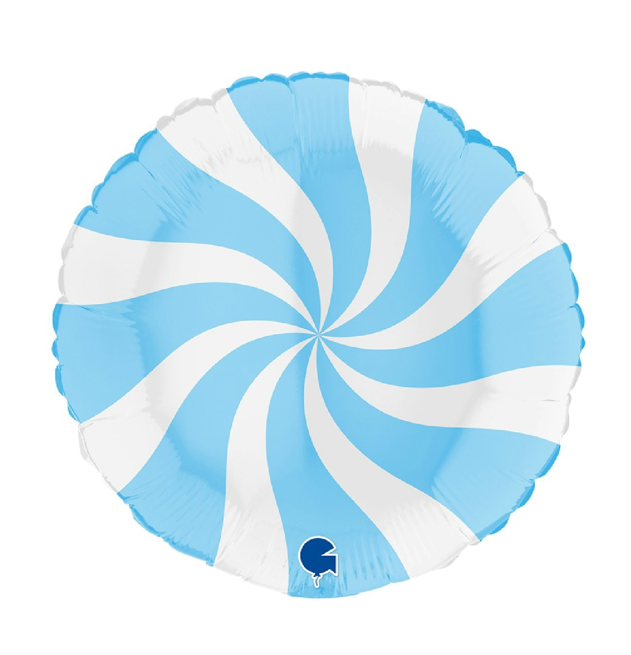 Folieballong Swirly Vit-Matte Blå 45cm