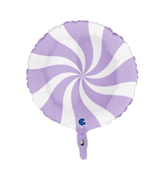 Folieballong Swirly Vit-Matte Ljuslila 45cm
