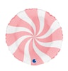 Folieballong Swirly Vit-Matte Rosa 45cm