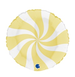 Folieballong Swirly Vit-Matte Gul 45cm