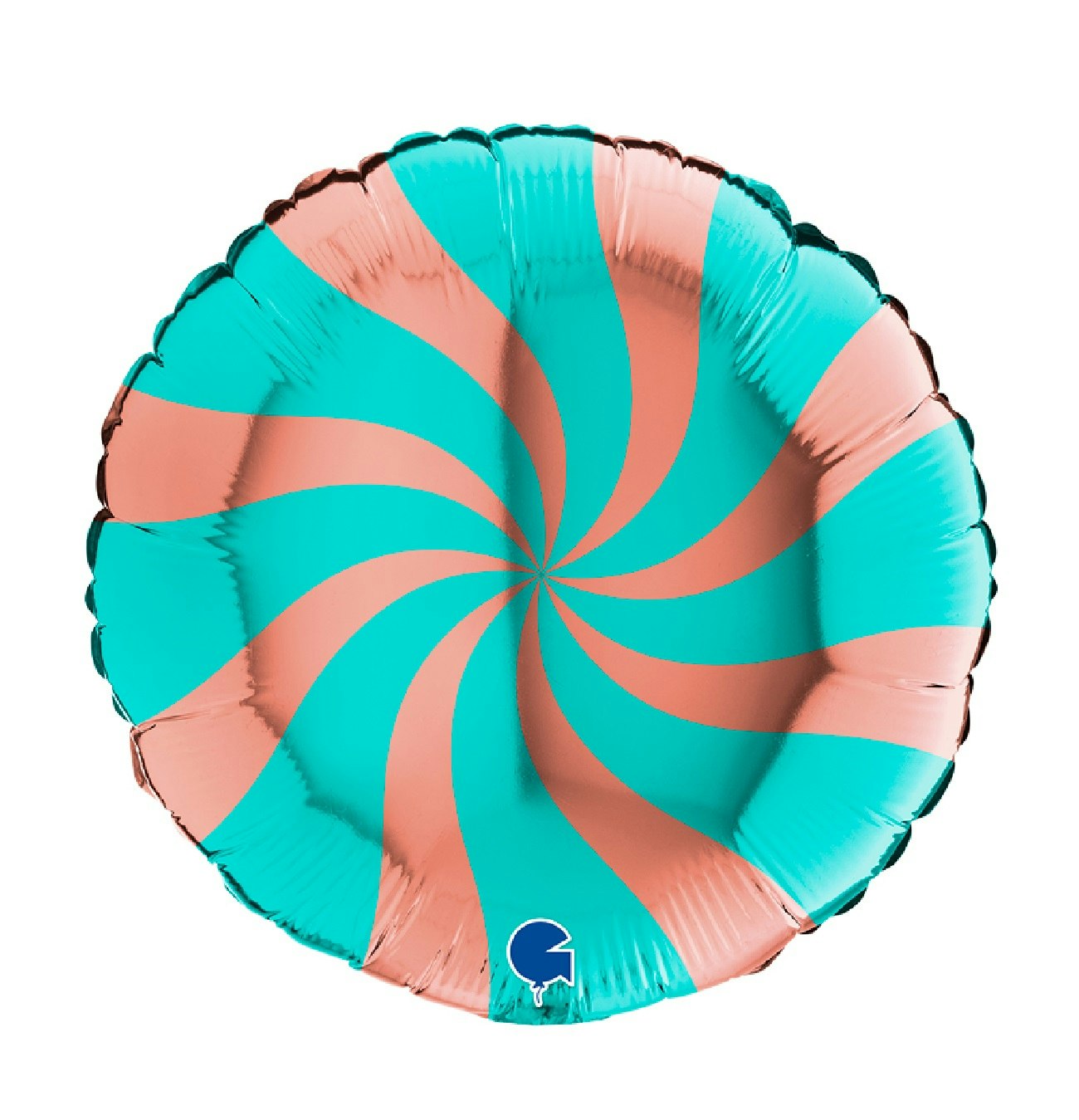 Folieballong Swirly Rose Gold-Tiffany 45cm