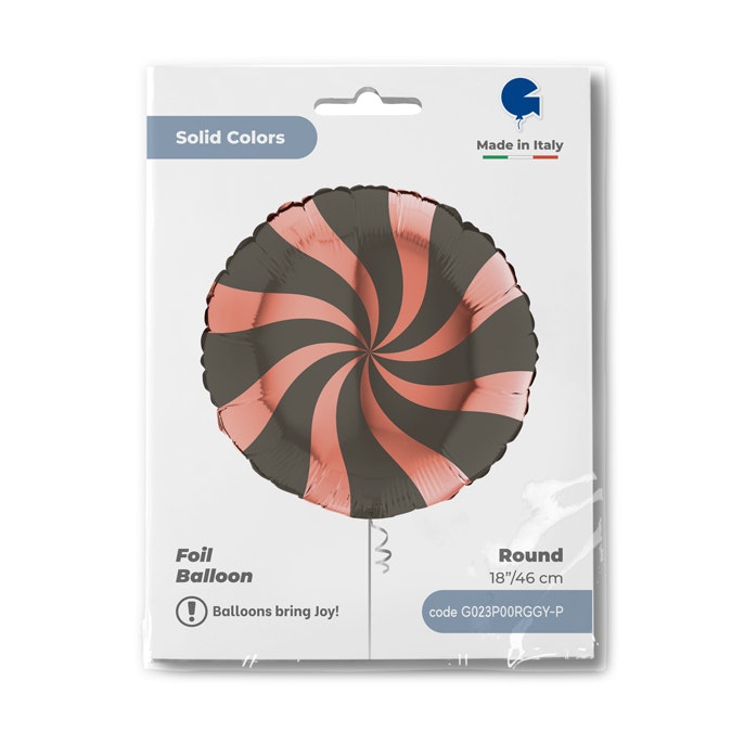 Folieballong Swirly Rose Gold-Platinum Grey 45cm
