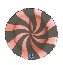 Folieballong Swirly Rose Gold-Platinum Grey 45cm