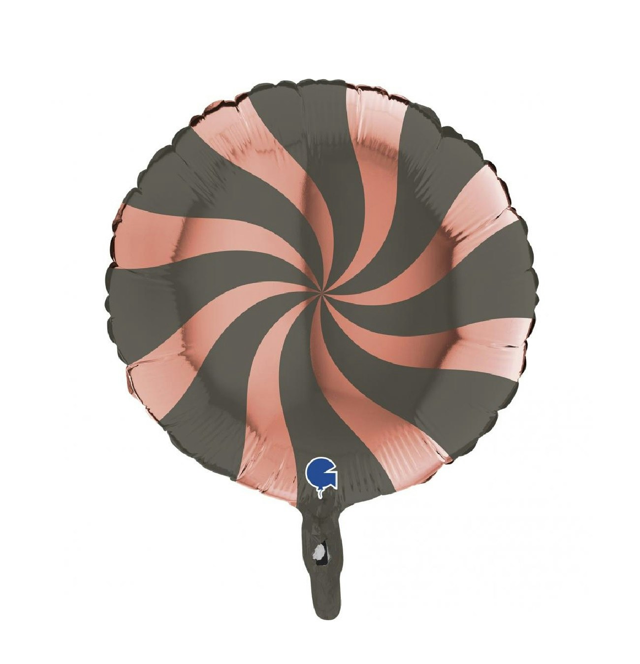 Folieballong Swirly Rose Gold-Platinum Grey 45cm
