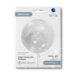 Folieballong Crystal Clear Transparent med Ventil 38cm