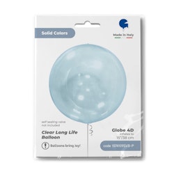 Folieballong Crystal Clear Transparent Blå Utan Vetil 38cm