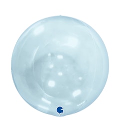 Folieballong Crystal Clear Transparent Blå Utan Vetil 38cm