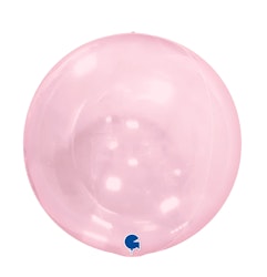 Folieballong Crystal Clear Transparent Rosa Utan Vetil 38cm