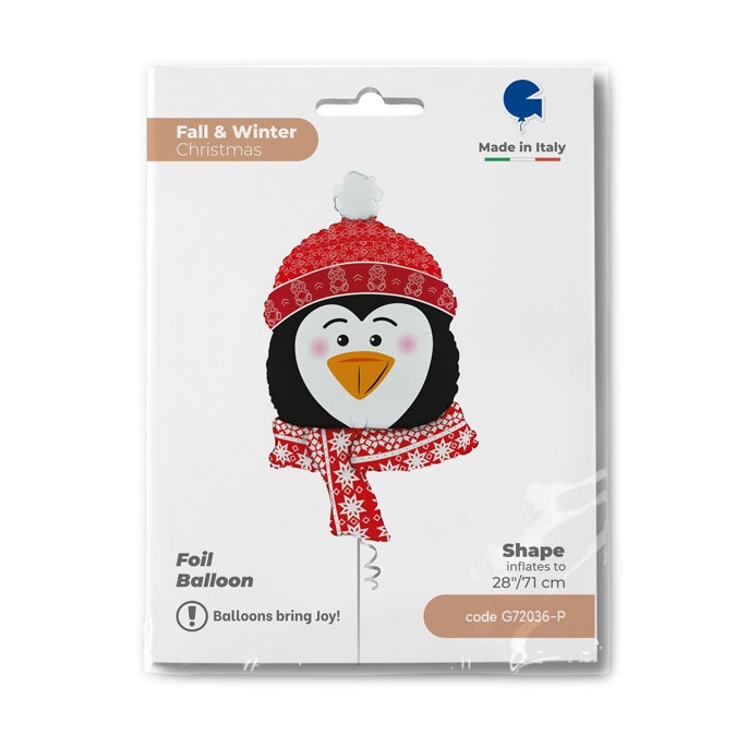 Folieballong Penguin Head 71cm