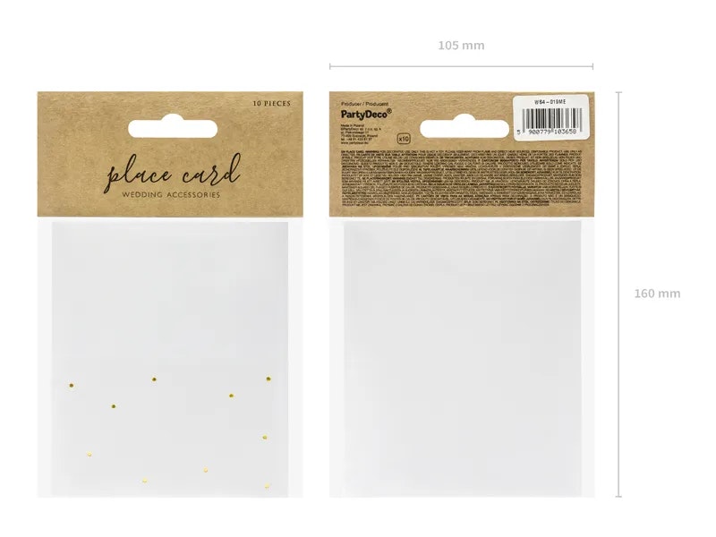 Placeringskort Prickar Guld