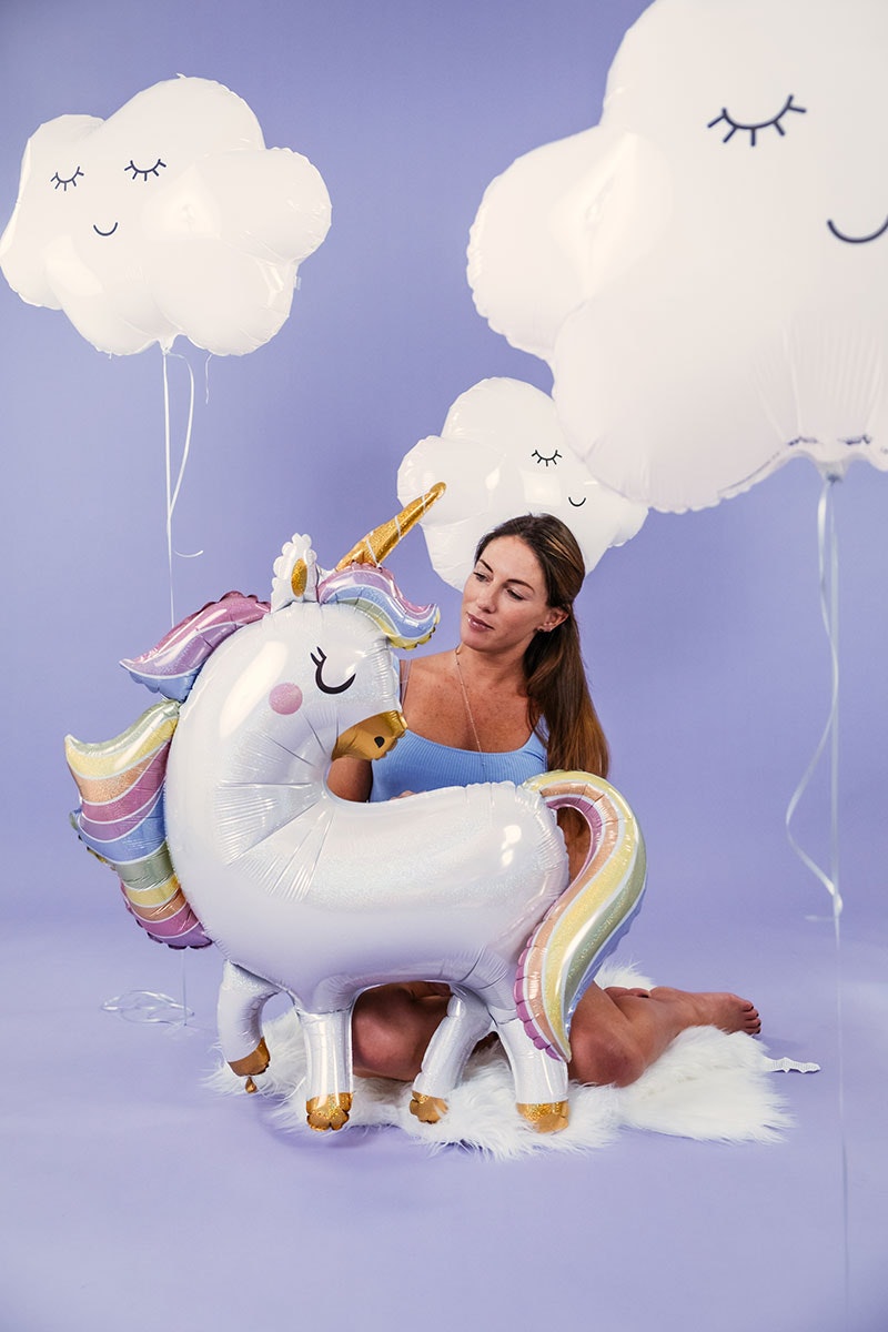 Folieballong Enhörning Pastell Glitter 94cm