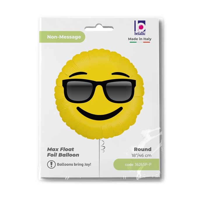 Folieballong Emoji Sunglasses 46cm